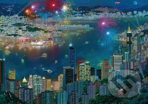 Levně Fireworks over Hong Kong - puzzle z kategorie Mestá a stavby
