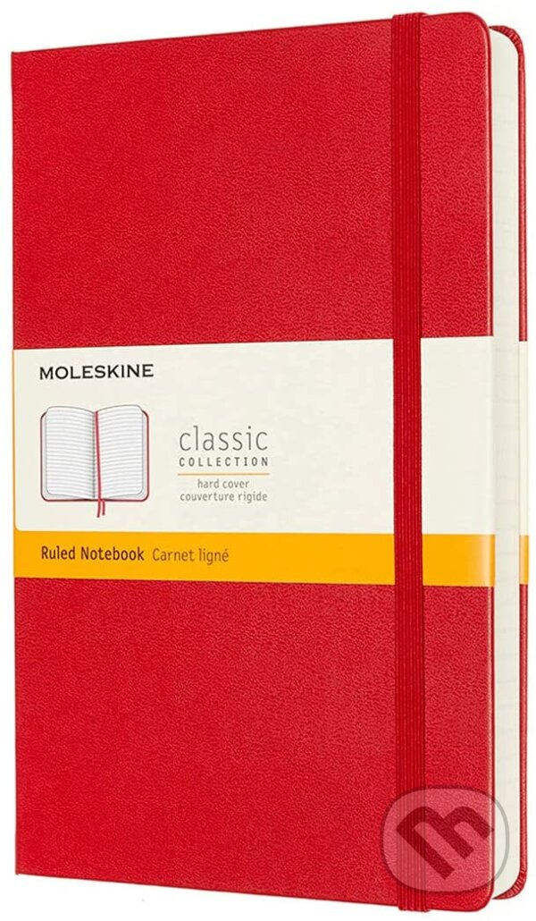 Levně Moleskine – zápisník Expanded červený (stredný, linajkovaný, tvrdé dosky)
