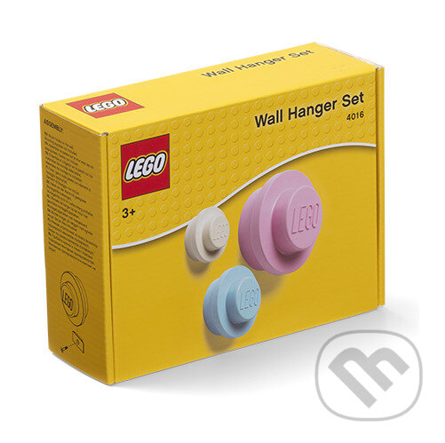 LEGO  věšák na zeď, 3 ks - bílá, světle modrá, růžová, LEGO, 2020