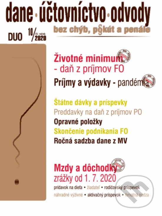 Levně Dane, účtovníctvo, odvody 10/2020 - Životné minimum a daň z príjmov FO - kniha z kategorie Dane