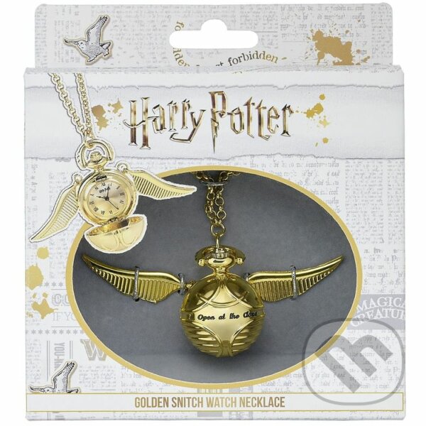 Levně Náhrdelník s hodinkami Harry Potter - Zlatonka