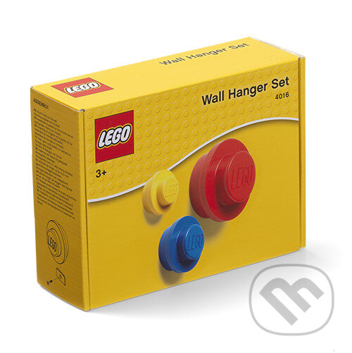 LEGO  věšák na zeď, 3 ks - žlutá, modrá, červená (LEGO)