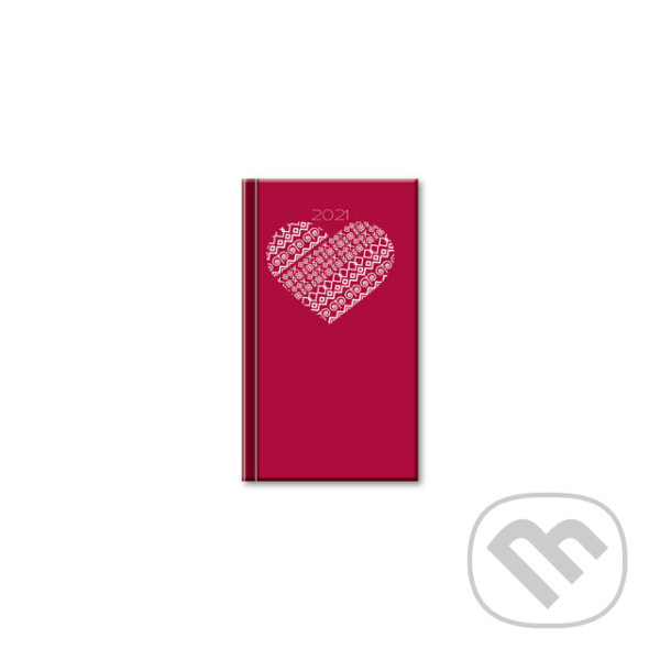Mini diár Print Srdce 2021 červený, Spektrum grafik, 2020