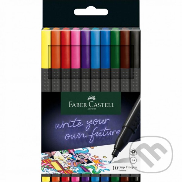 Levně Popisovače Grip Finepen 0,4 mm, 10ks, farebné