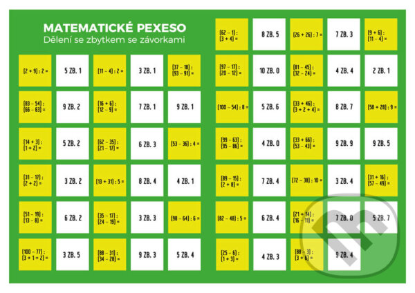 Levně Pexeso: Matematika - Dělení se zbytkem se závorkami - hra z kategorie Vzdelávacie hry