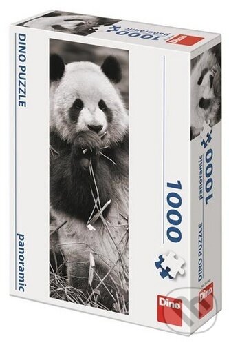 Levně Panda v trávě Panoramic - puzzle z kategorie Zvieratá