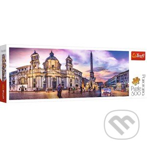 Puzzle: Piazza Navona, Řím - Panoramatické (Trefl)