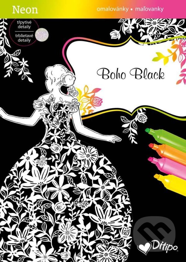 Levně Třpytivé omalovánky - Boho Black - kniha z kategorie Omaľovávanky