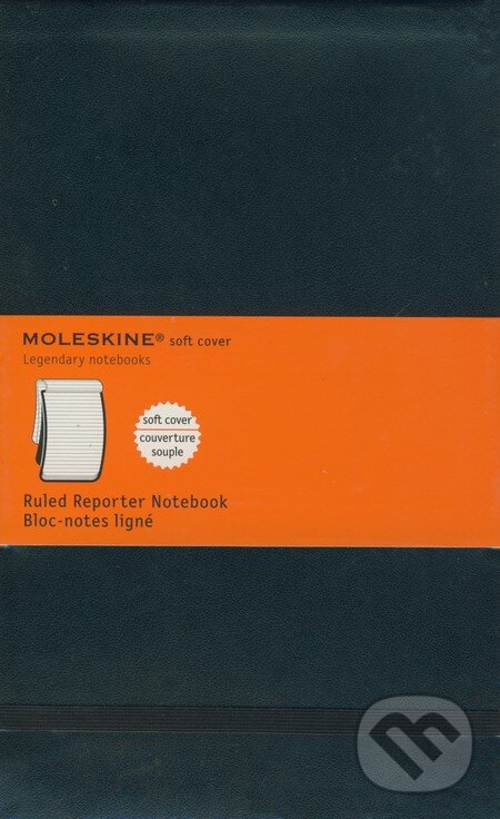 Levně Moleskine - stredný linajkový reportérsky zápisník (mäkká čierna väzba)