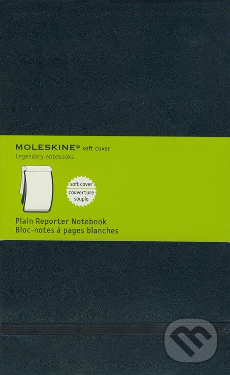 Moleskine - stredný čistý reportérsky zápisník (mäkká čierna väzba), Moleskine