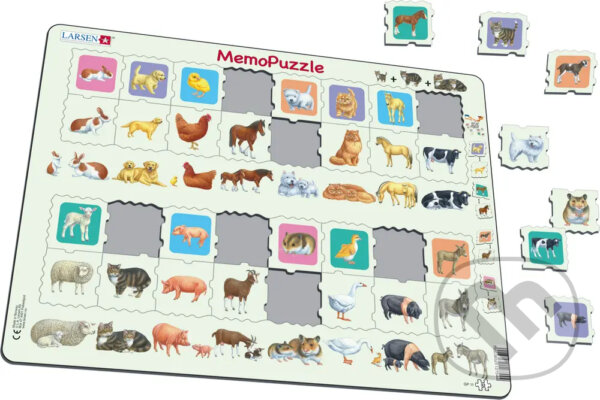 Levně MemoPuzzle: Domáce zviratká a mlaďatá GP11 - puzzle z kategorie Náučné puzzle