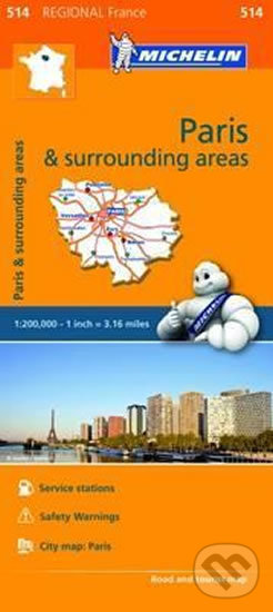 Levně Paris and Surrounding Areas - mapa 514 - kniha z kategorie Beletria