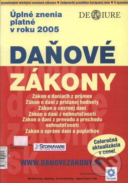 Kniha: Daňové zákony 2005 (Newsletter). Newsletter, 2005