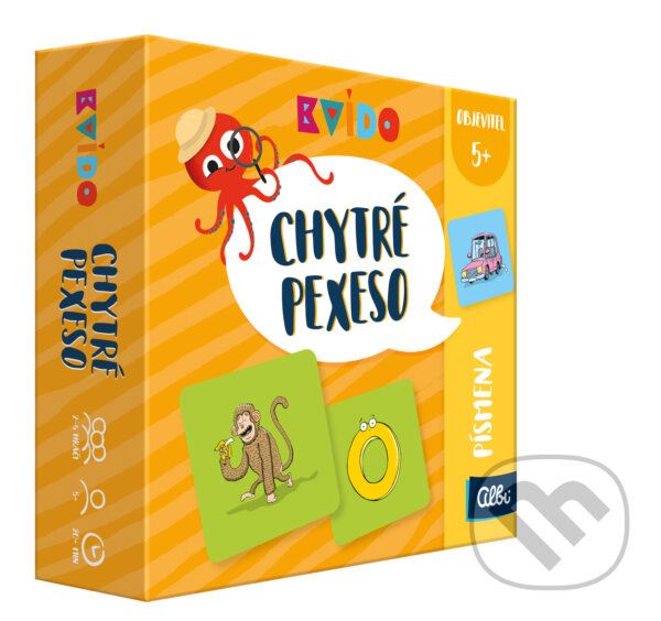 Společenská hra: Kvído Chytré pexeso písmena (Albi). Albi, 2020
