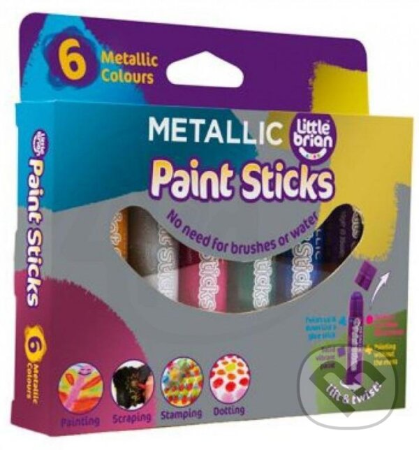 Levně Little Brian Paint Sticks - Metalické barvy 6 ks