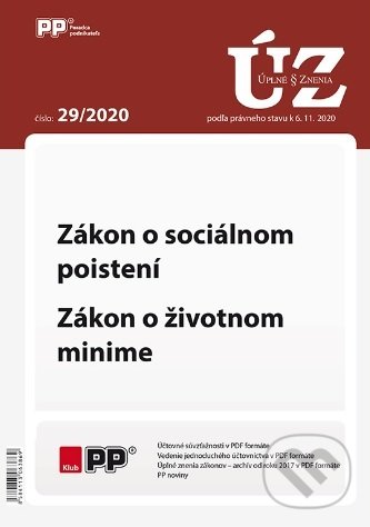 Levně Úplné znenia zákonov29/2020 Zákon o sociálnom poistení, Zákon o životnom minime