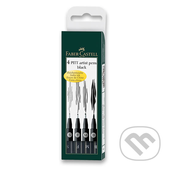 Levně PITT umelecké popisovače 4 (S,F,M,B) čierna set