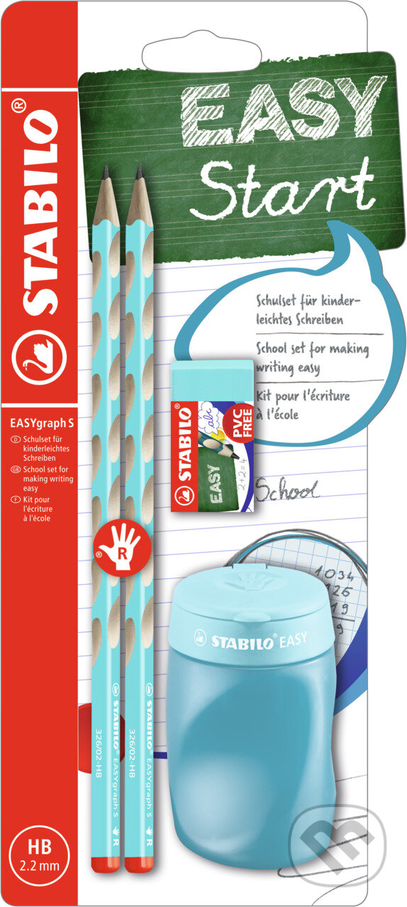 Levně STABILO EASYgraph S v modrej farbe (Školský set pre pravákov)