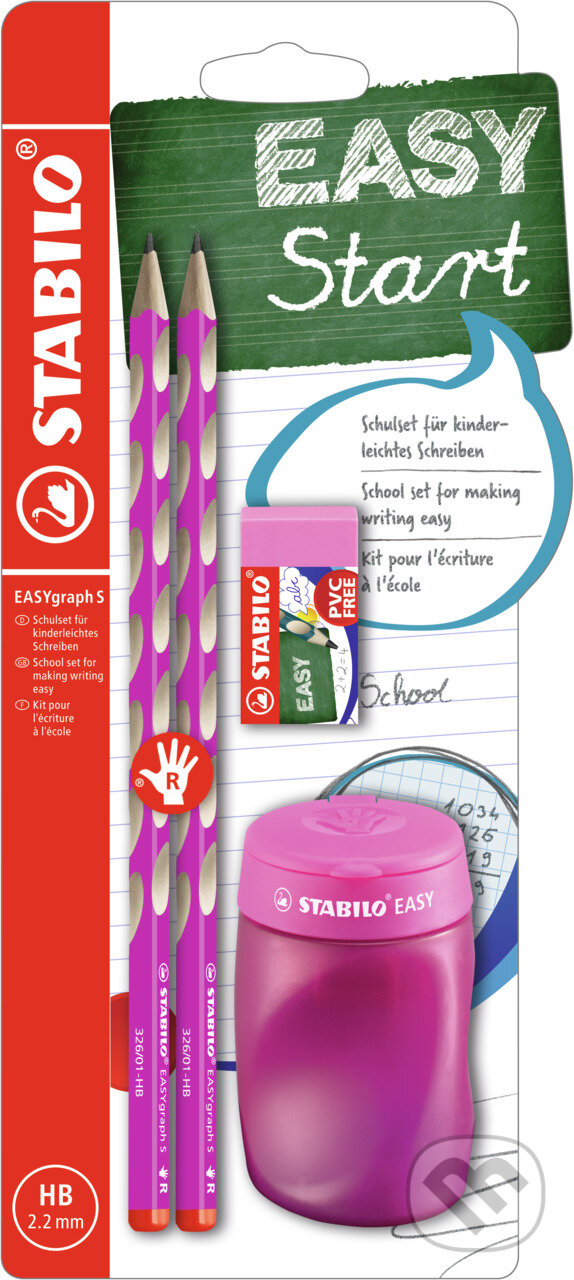 Levně STABILO EASYgraph S v ružovej farbe P (Školský set pre pravákov)