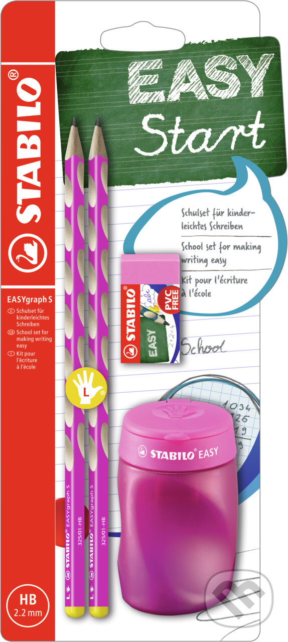 Levně STABILO EASYgraph S v ružovej farbe L (Školský set pre ľavákov)