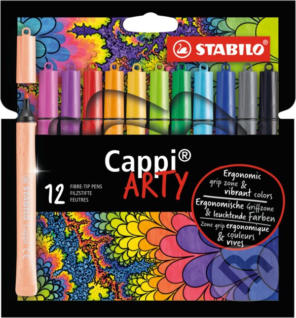 Levně STABILO Cappi - ARTY - balenie 12 ks (Vláknový fix s krúžkom na vrchnáčik)