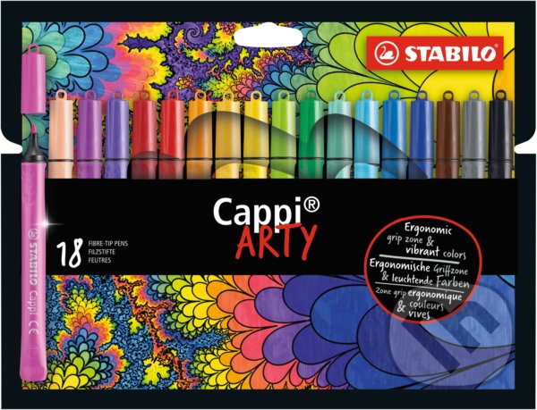 Levně STABILO Cappi - ARTY - balenie 18 ks (Vláknový fix s krúžkom na vrchnáčik)