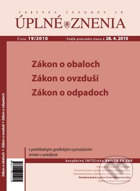 Zbierka zákonov SR - Úplné znenie 19/2010 (Poradca podnikateľa)