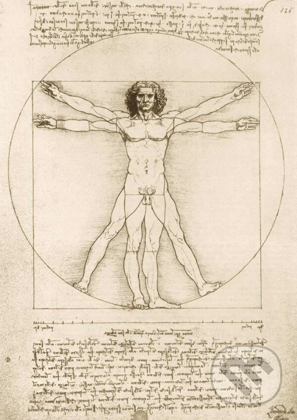 Levně Leonardo Da Vinci - The Vitruvian Man, 1490 - puzzle z kategorie Umelecké