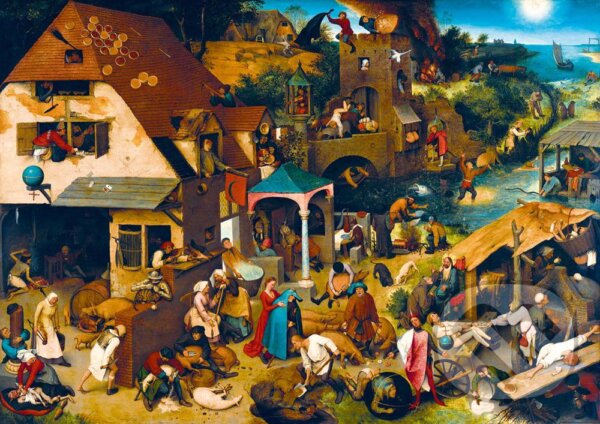 Levně Pieter Bruegel the Elder - Netherlandish Proverbs, 1559 - puzzle z kategorie Umelecké