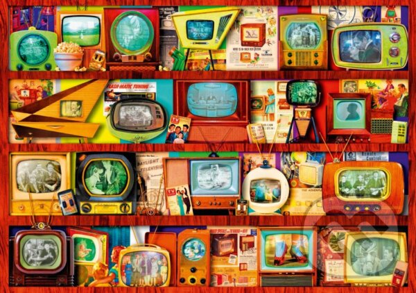 Levně Golden Age of Television-Shelf - puzzle z kategorie Umelecké