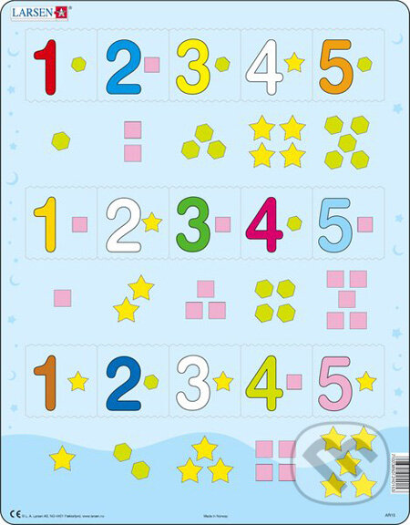 Levně Čísla 1 - 5 (AR15) - puzzle z kategorie Náučné puzzle