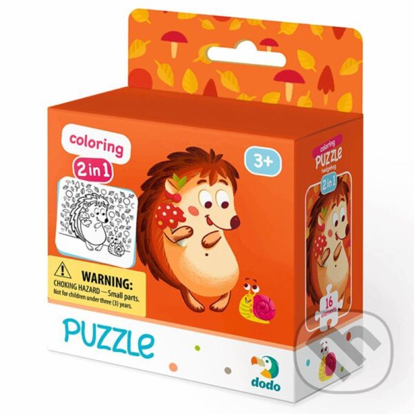 Levně Puzzle s omalovánkou - Ježek - puzzle z kategorie 15 – 60 dielikov