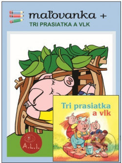 Kniha Tri prasiatka a vlk (maľovanka + CD)