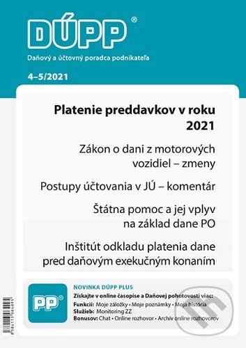 Levně DÚPP 4-5/2021 (Platenie preddavkov v roku 2021)