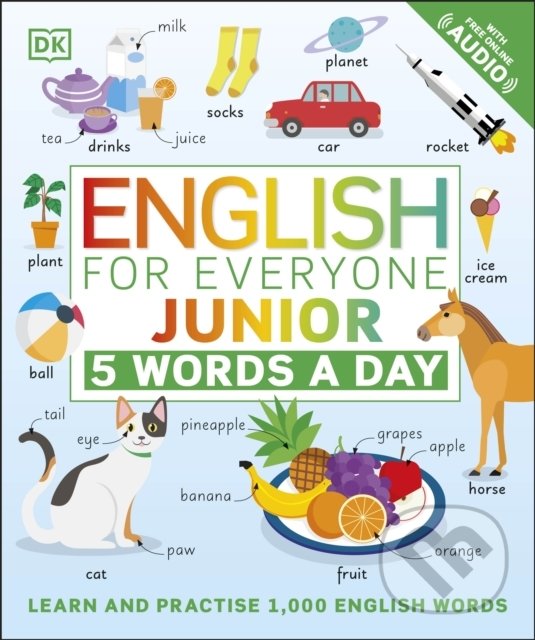 Levně English for Everyone Junior: 5 Words a Day (Learn and Practise 1,000 English Words) - kniha z kategorie Jazykové učebnice a slovníky