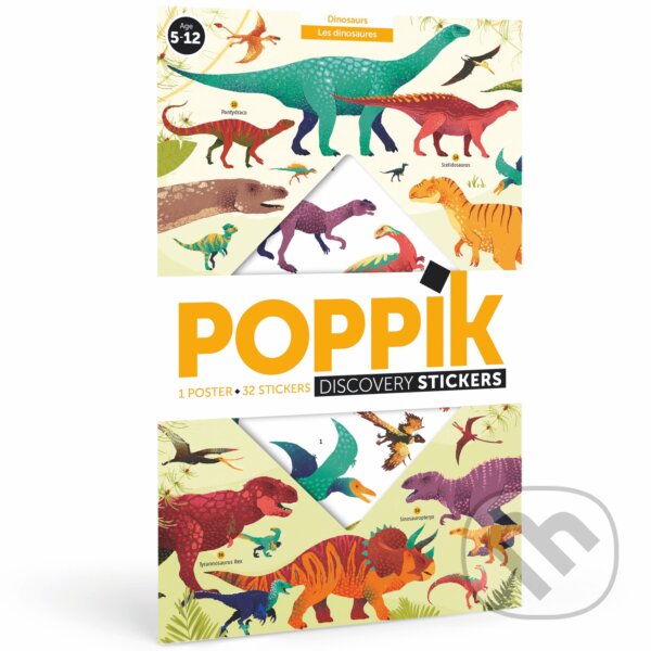 Spoločenská hra: DINOSAURI - vzdelávací samolepkový plagát (Poppik). Poppik, 2021