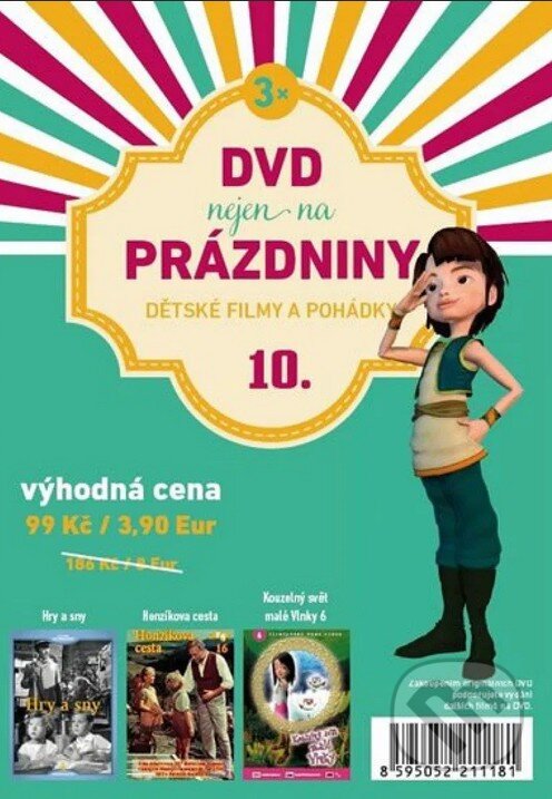 Levně DVD nejen na prázdniny 10: Dětské filmy a pohádky (Hry a sny, Honzíkova cesta, Kouzelný svět malé Vlnky 6) - film z kategorie České a slovenské…