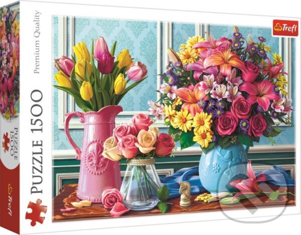 Levně Kytice ve váze - puzzle z kategorie Umelecké