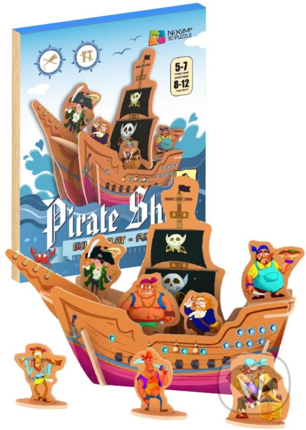 Levně Pirátská loď (Dřevěné 3D puzzle) - puzzle z kategorie Umelecké