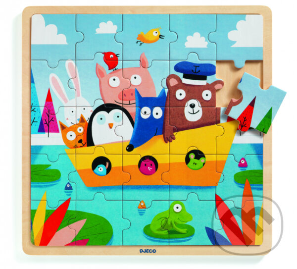 Puzzle: Drevené puzzle - Puzzlo Boat (V loďke) (Djeco). Djeco, 2021