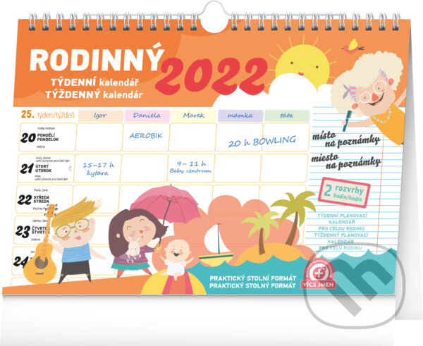 Rodinný týdenní kalendář / týždenný kalendár 2022, Presco Group, 2021
