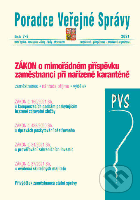 Levně Poradce veřejné správy 7-8/2021…